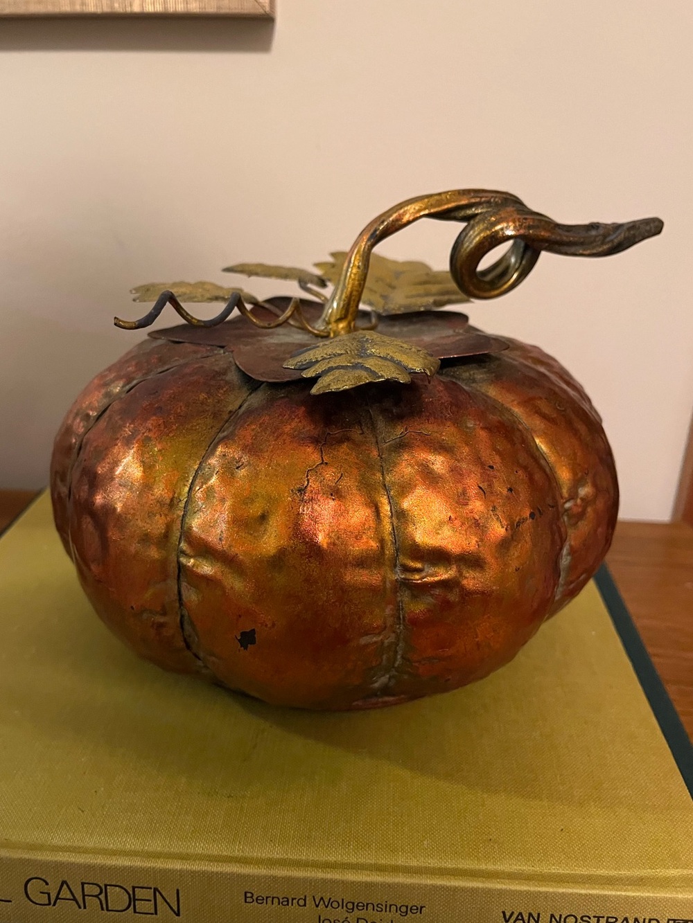 Decorative Metal Pumpkin - Copper Orange